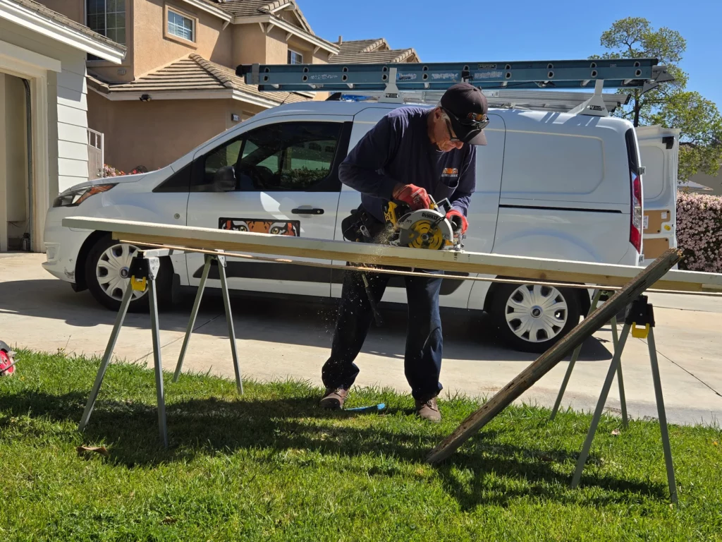 Termite-damaged wood repair completed by Tiger Termite Control
